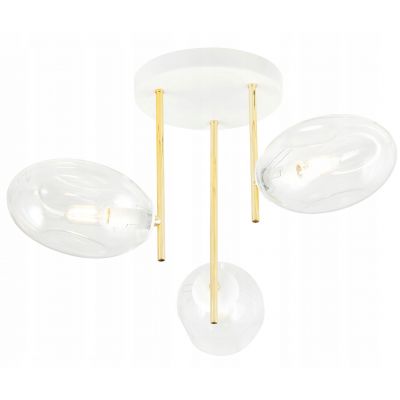 Emibig Lampa sufitowa ARGO 3 WH TRANSPARENT E14 10W MAX LED 1276/3 (1276/3)